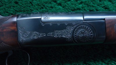 CUSTOM ENGRAVED WINCHESTER MODEL 24 SXS DOUBLE BARREL 12 GA. SHOTGUN - Image 8 of 25