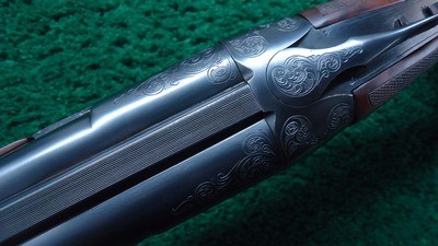 CUSTOM ENGRAVED WINCHESTER MODEL 24 SXS DOUBLE BARREL 12 GA. SHOTGUN - Image 11 of 25