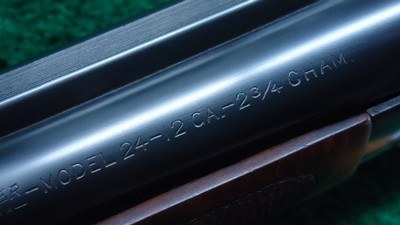 CUSTOM ENGRAVED WINCHESTER MODEL 24 SXS DOUBLE BARREL 12 GA. SHOTGUN - Image 6 of 25