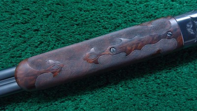 CUSTOM ENGRAVED WINCHESTER MODEL 24 SXS DOUBLE BARREL 12 GA. SHOTGUN - Image 12 of 25