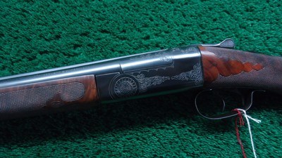 CUSTOM ENGRAVED WINCHESTER MODEL 24 SXS DOUBLE BARREL 12 GA. SHOTGUN - Image 2 of 25