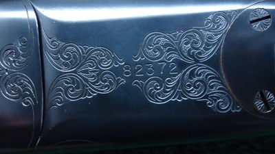 CUSTOM ENGRAVED WINCHESTER MODEL 24 SXS DOUBLE BARREL 12 GA. SHOTGUN - Image 18 of 25