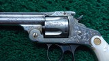 FACTORY ENGRAVED S & W DOUBLE ACTION REVOLVER IN CALIBER 38 - Image 9 of 17