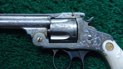 FACTORY ENGRAVED S & W DOUBLE ACTION REVOLVER IN CALIBER 38 - Image 9 of 17