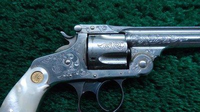 FACTORY ENGRAVED S & W DOUBLE ACTION REVOLVER IN CALIBER 38 - Image 7 of 17