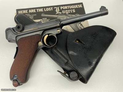 Royal Portuguese Army Contract Luger Pistol, DWM manufacturer, Model 1906, .30 Cal and Holster