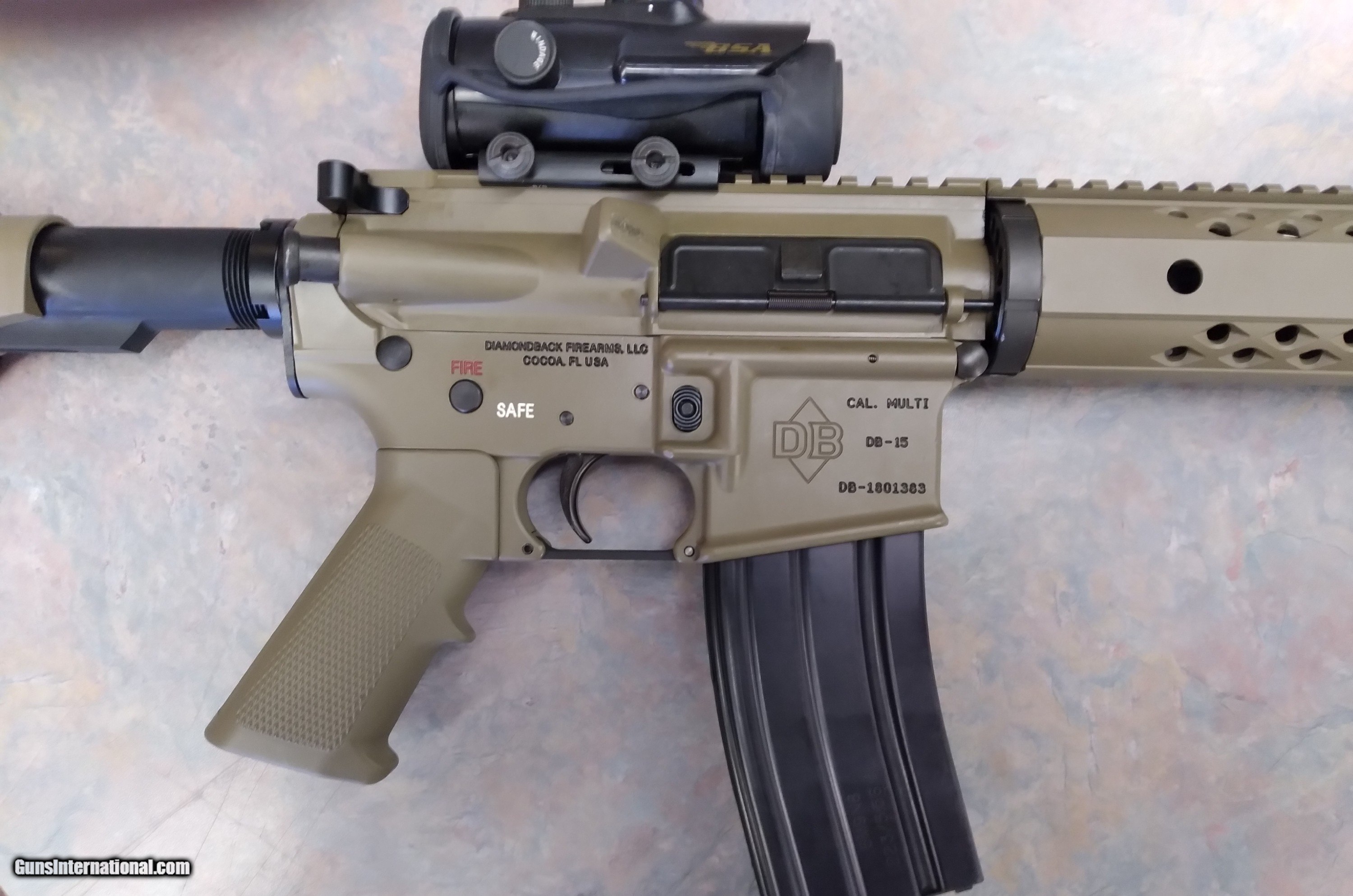 Diamondback DB-15 / AR15 rifle 5.56mm / .223 FDE tactical / sporting rifle