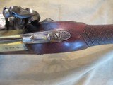 Superb Flintlock Blunderbuss with Brass Barrel and Spring Bayonet by T. Richards of London circa 1800 with inscribed muzzle - 7 of 15