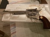 Colt SAA New Frontier. 357/38 Nickle plated 7 1/2”. Like New in box. Unfired unturned All paperwork - 10 of 13