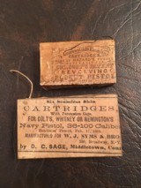 Colt Cartridge Works .31 cal. Pocket & Sage/Syms .36 Belt/Navy Cartridge Packs. - 1 of 12