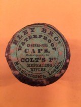 Eley BrosCap Tin / Expressly for Colt's Repeating Rifles. Unopened-- 80 to 85% Speckeled Paper Wrap - 1 of 6