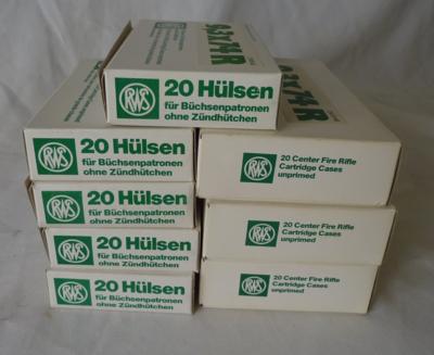 9.3x74R RWS New Cases 8 Boxes 160 pcs. Primed w/ Winchester Lg Rifle + 20 Once Fired Cases