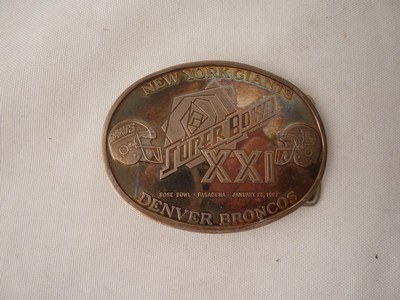 SUPER BOWL XXI 1987 Buckle 999 Silver 3 oz. New York Giants vs Denver Broncos - Image 4 of 7