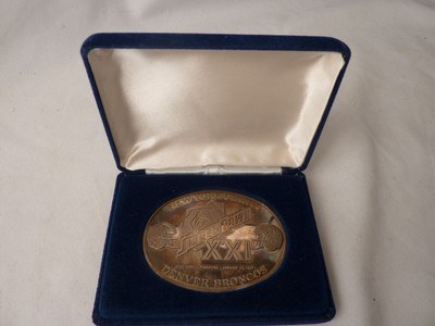 SUPER BOWL XXI 1987 Buckle 999 Silver 3 oz. New York Giants vs Denver Broncos - Image 7 of 7