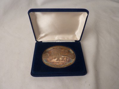 SUPER BOWL XXI 1987 Buckle 999 Silver 3 oz. New York Giants vs Denver Broncos - Image 2 of 7