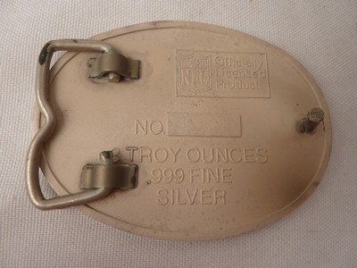 SUPER BOWL XXI 1987 Buckle 999 Silver 3 oz. New York Giants vs Denver Broncos - Image 3 of 7