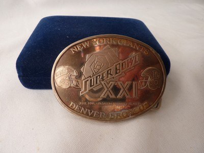 SUPER BOWL XXI 1987 Buckle 999 Silver 3 oz. New York Giants vs Denver Broncos - Image 5 of 7