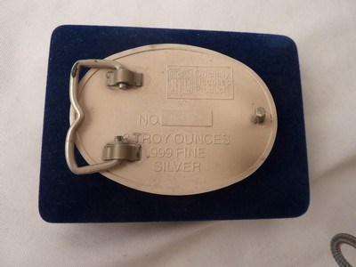 SUPER BOWL XXI 1987 Buckle 999 Silver 3 oz. New York Giants vs Denver Broncos - Image 6 of 7