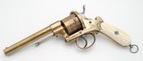 RARE AND EXQUISITE GERMAN(?) ALL BRASS LARGE FRAME PIN FIRE REVOLVER, 12MM, ENGRAVED - 8 of 12