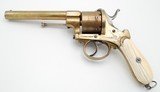 RARE AND EXQUISITE GERMAN(?) ALL BRASS LARGE FRAME PIN FIRE REVOLVER, 12MM, ENGRAVED - 10 of 12