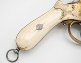RARE AND EXQUISITE GERMAN(?) ALL BRASS LARGE FRAME PIN FIRE REVOLVER, 12MM, ENGRAVED - 11 of 12