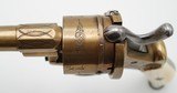 RARE AND EXQUISITE GERMAN(?) ALL BRASS LARGE FRAME PIN FIRE REVOLVER, 12MM, ENGRAVED - 7 of 12