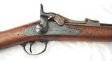 ORIGINAL SPRINGFIELD TRAPDOOR 1873 SADDLE RING CARBINE, 45-70 CAL, RARE 3 PIECE CLEANING ROD IN THE BUTT STOCK - 2 of 12