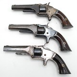A GROUP OF 3 SMITH WESSON FIRST MODEL 22 CAL REVOLVERS, NICE GUNS, LOTS OF ORIGINAL FINISH - 2 of 11