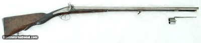 RARE CORSICAN VOLTIGEURS
PERCUSSION SHOTGUN WITH BAYONET, BY LABBE IN NIORT