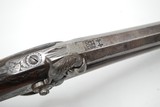 HIGH QUALITY GOTHIC ITALIAN PERCUSSION PISTOL WITH STEEL MOUNTS AND SILVER BUTT PLATE - 4 of 10
