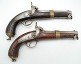 A PAIR OF RARE NORWEGIAN NAVY PERCUSSION PISTOLS, NORWAY MARINE OFFICER PISTOLS