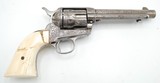 ENGRAVED COLT SINGLE ACTION ARMY REVOLVER, 38 WCF, STEER HEAD GRIPS - 5 of 14