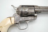 ENGRAVED COLT SINGLE ACTION ARMY REVOLVER, 38 WCF, STEER HEAD GRIPS - 7 of 14