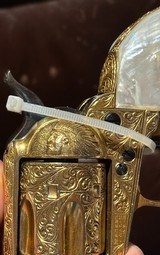 BEAUTIFUL ANTIQUE COLT SAA DEEP RELIEF ENGRAVED, GOLD PLATED, PEARL GRIPS, 45 CAL - 12 of 15