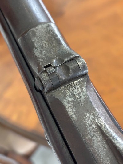 VERY EARLY US SPRINGFIELD TRAPDOOR MODEL 1873 RIFLE MADE IN 1874, CUSTER RANGE, 45-70 CAL - Image 12 of 13
