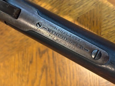 FIRST YEAR PRODUCTION WINCHESTER 1894 RIFLE, 4 DIGIT SERIAL, 38-55 CAL - Image 5 of 15
