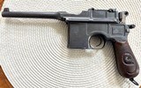 ORIGINAL RED NINE MAUSER BROOMHANDLE C96 PISTOL WITH STOCK, 9MM LUGER - 1 of 14