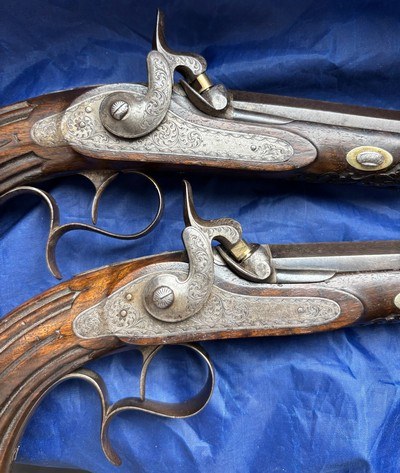 A PAIR OF FINE FRENCH PERCUSSION DUELING OR TARGET PISTOLS - Image 14 of 15