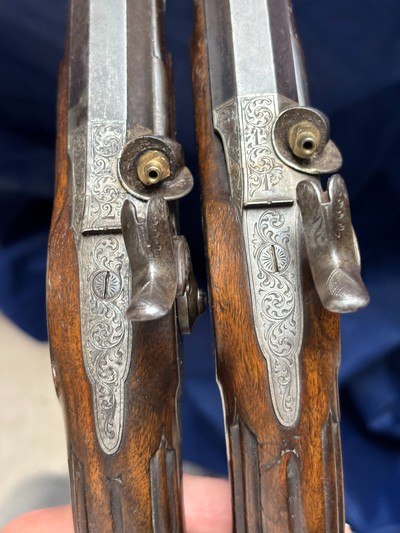 A PAIR OF FINE FRENCH PERCUSSION DUELING OR TARGET PISTOLS - Image 13 of 15
