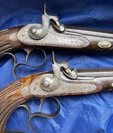 A PAIR OF FINE FRENCH PERCUSSION DUELING OR TARGET PISTOLS - Image 14 of 15