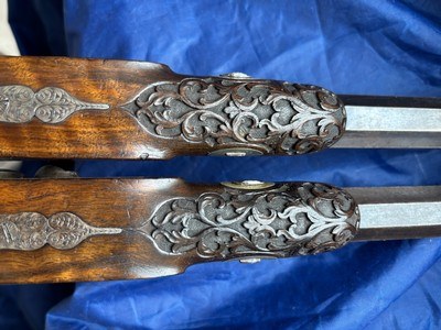 A PAIR OF FINE FRENCH PERCUSSION DUELING OR TARGET PISTOLS