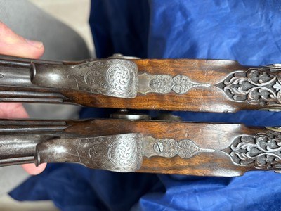 A PAIR OF FINE FRENCH PERCUSSION DUELING OR TARGET PISTOLS - Image 6 of 15