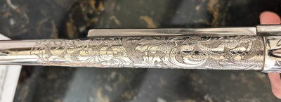 ENGRAVED 1899 MADE COLT SAA IN 44-40 CAL, COLT SINGLE ACTION ARMY PEARL GRIPS STEER HEAD RUBY EYES - Image 7 of 12