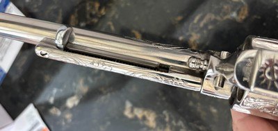 ENGRAVED 1899 MADE COLT SAA IN 44-40 CAL, COLT SINGLE ACTION ARMY PEARL GRIPS STEER HEAD RUBY EYES - Image 12 of 12