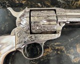 ENGRAVED 1899 MADE COLT SAA IN 44-40 CAL, COLT SINGLE ACTION ARMY PEARL GRIPS STEER HEAD RUBY EYES - Image 2 of 12