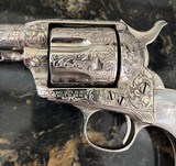 ENGRAVED 1899 MADE COLT SAA IN 44-40 CAL, COLT SINGLE ACTION ARMY PEARL GRIPS STEER HEAD RUBY EYES - Image 5 of 12