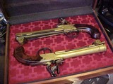 John Waters English 1780 Blunderbuss PISTOLS as a CASED CONSECUTIVE PAIR with BAYONETS - 1 of 15