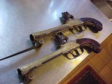 John Waters English 1780 Blunderbuss PISTOLS as a CASED CONSECUTIVE PAIR with BAYONETS - 9 of 15