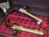 John Waters English 1780 Blunderbuss PISTOLS as a CASED CONSECUTIVE PAIR with BAYONETS - 5 of 15