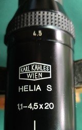 Kahles Helia S 1.1-4.5x20, 30mm main tube, #4 reticle, mint with lens covers - 2 of 5